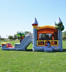 IMG 0651 1706205052 1707416189 T-Rex Dual Lane Bounce House W/Slide Combo